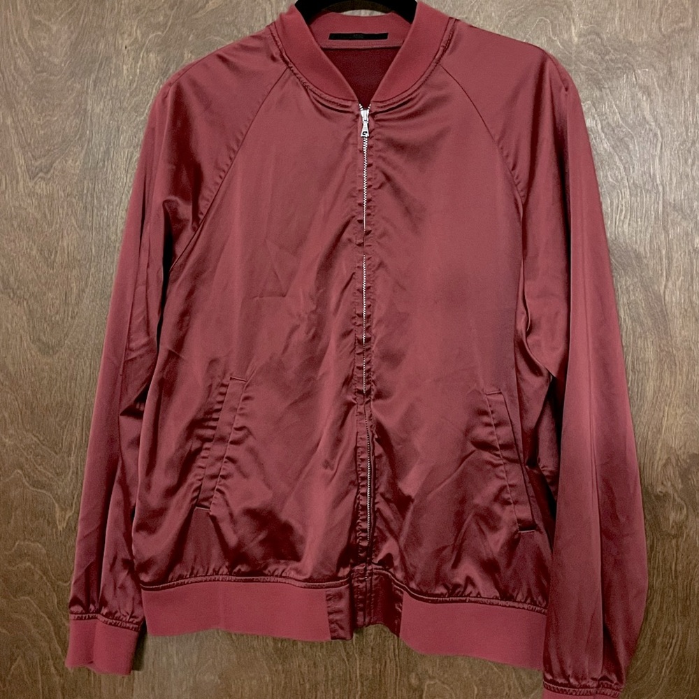 Maroon Uniqlo Satin jacket